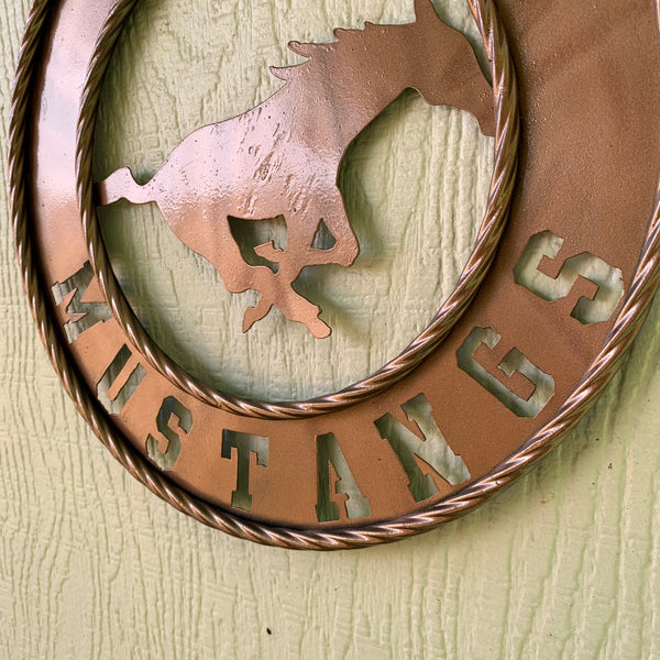 SMU MUSTANGS HAMMERED COPPER METAL CUSTOM VINTAGE CRAFT WALL ART TEAM SIGN HANDMADE