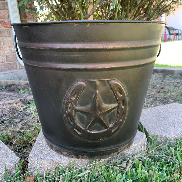 #RA3362 ROUND 12.5" HORSESHOE STAR TUB WESTERN HOME DECOR METAL ART--BRAND NEW