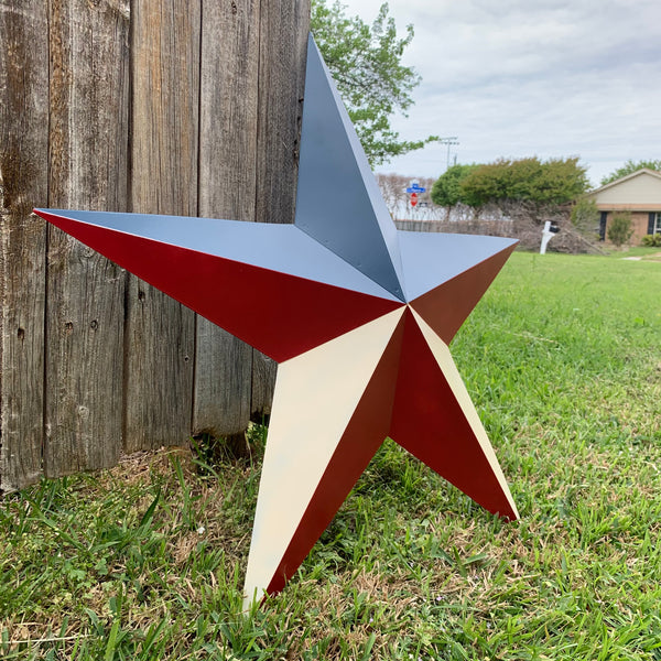 16",24",36" RED WHITE & BLUE METAL BARN STAR METAL WALL ART HANDMADE