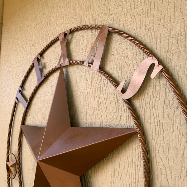 24", 32",36",40" TEXAS 1836 HAMMERED COPPER  BARN STAR METAL WALL WESTERN HOME DECOR RED WHITE BLUE ART