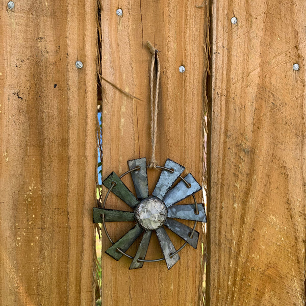 4" WINDMILL ORNAMENT FARMHOUSE METAL ART WESTERN HOME DECOR #EH12169 --FREE SHIPPING