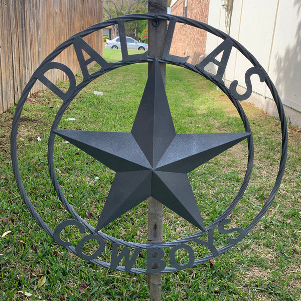 DALLAS COWBOYS RUSTIC GREY BARN LONE STAR CUSTOM METAL VINTAGE STAR WESTERN HOME DECOR