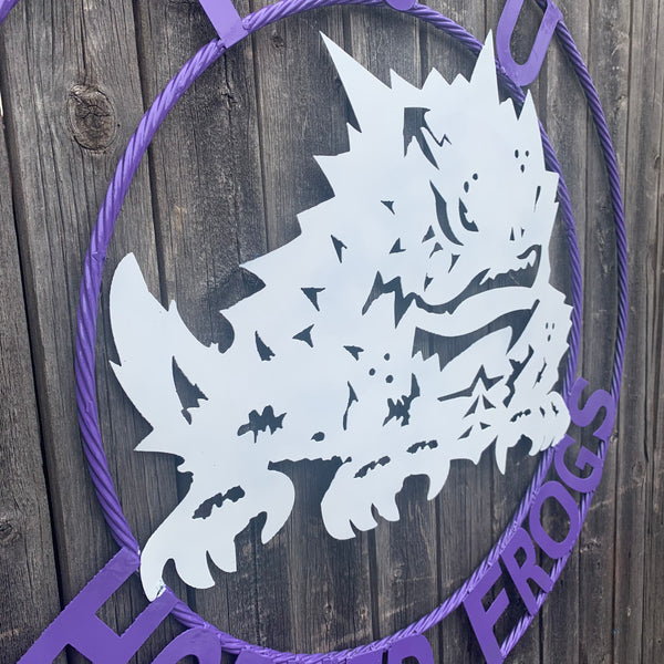 12",18",24",32",36" TCU HORNED FROGS CUSTOM METAL VINTAGE CRAFT TEAM SIGN HANDMADE
