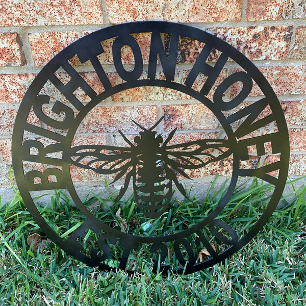 #EH10491 CUSTOM NAME BEE LASERCUT CUSTOM METAL VINTAGE CRAFT SIGN WESTERN HOME DECOR HANDMADE