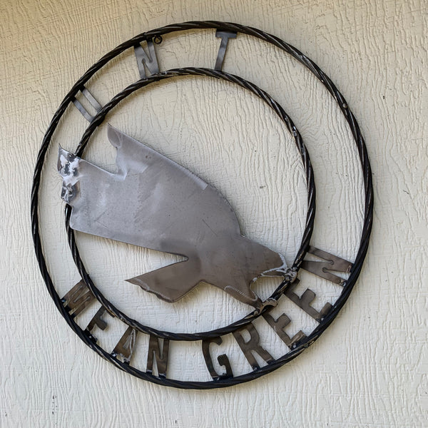 12", 18", 24", 32" UNT MEAN GREEN RAW METAL CUSTOM VINTAGE CRAFT WALL ART TEAM SIGN HANDMADE