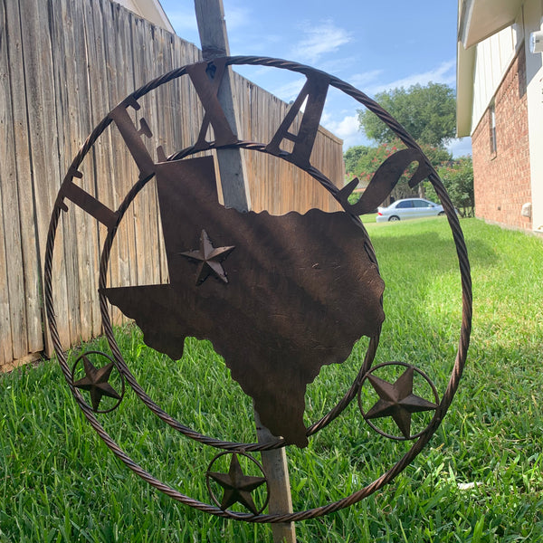 18",24",32",36" State of Texas Map Metal Wall Art Western Home Decor Vintage Rustic Bronze Copper New-#A18008