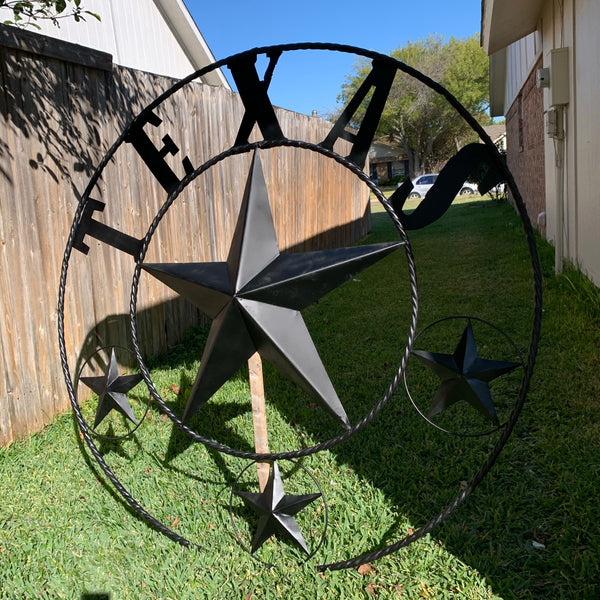 TEXAS GIANT BLACK LONE STAR METAL ART WESTERN HOME DECOR VINTAGE RUSTIC BRONZE COPPER 60", 5 FOOT, 72" 6 FOOT