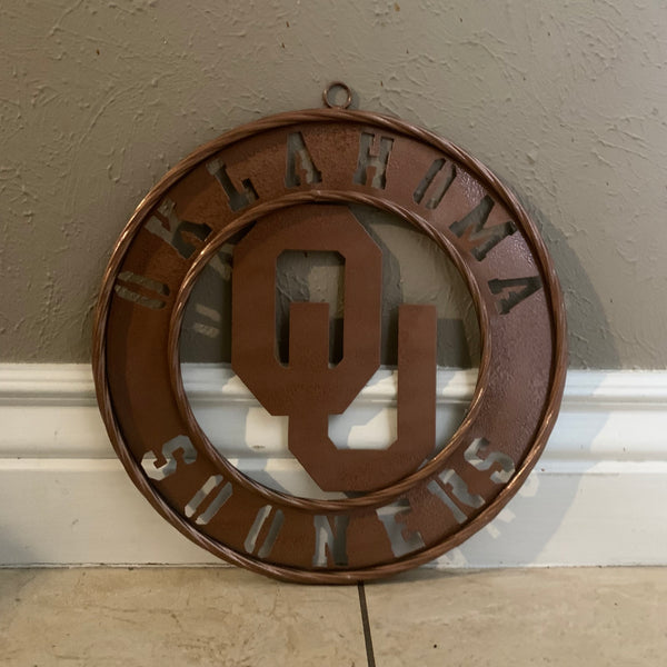 12",18",24",32" OU SOONERS HAMMERED COPPER CUSTOM METAL VINTAGE CRAFT TEAM SIGN HANDMADE CRAFT