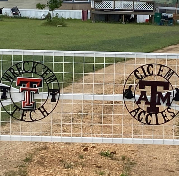 12", 18", 24", 32" WRECKEM TEXAS TECH CUSTOM VINTAGE CRAFT METAL TEAM SIGN