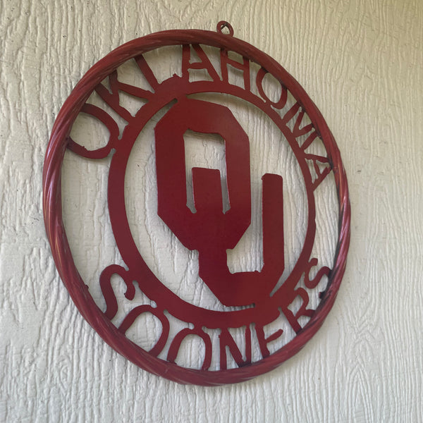 12", 18", 24", 32" OU OKLAHOMA SOONERS RUSTIC RED METAL CUSTOM VINTAGE CRAFT WALL ART TEAM SIGN HANDMADE