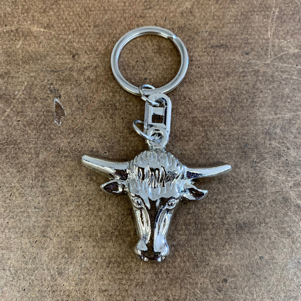 LG LONGHORN KEYCHAIN METAL WESTERN FASHION STYLE ART NEW