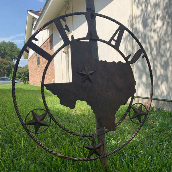 18",24",32",36" State of Texas Map Metal Wall Art Western Home Decor Vintage Rustic Bronze Copper New-#A18008