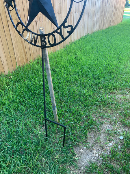 24" STAR & 34" STAKE DALLAS COWBOYS DECOR METAL ART WESTERN HOME WALL DECOR ALL RUSTIC BLACK STAR WITH 34" STAKE