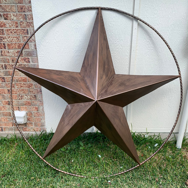 #EH10518 BRUSHED COPPER BRONZE BARN LONE STAR WESTERN HOME DECOR HANDMADE NEW