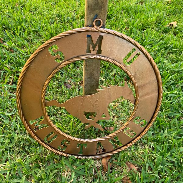 SMU MUSTANGS HAMMERED COPPER METAL CUSTOM VINTAGE CRAFT WALL ART TEAM SIGN HANDMADE