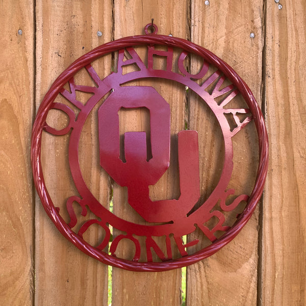 12", 18", 24", 32" OU OKLAHOMA SOONERS RUSTIC RED METAL CUSTOM VINTAGE CRAFT WALL ART TEAM SIGN HANDMADE