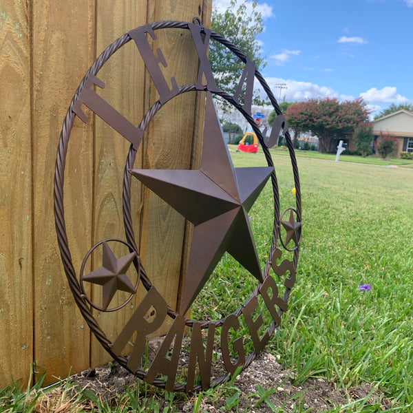 TEXAS RANGERS BRONZE LONE STAR METAL CUSTOM TEAM CRAFT WESTERN HOME DECOR CRAFT