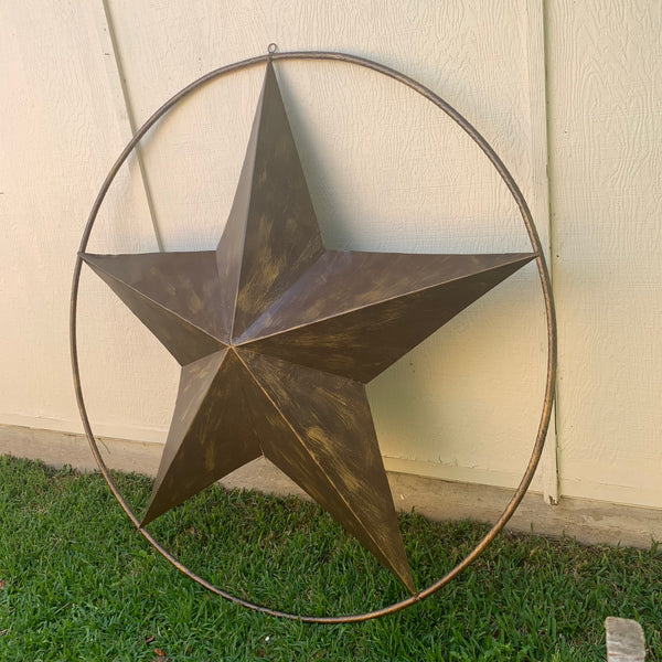 #EH10518 BRUSHED COPPER BRONZE BARN LONE STAR WESTERN HOME DECOR HANDMADE NEW