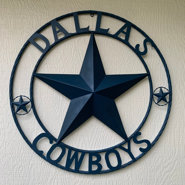 DALLAS COWBOYS NAVY BLUE BARN STAR METAL LONE STAR WESTERN HOME DECOR HANDMADE 24",32",36",40",42",44",46",50"
