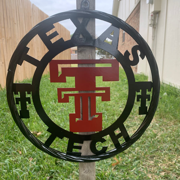 TEXAS TECH CUSTOM METAL VINTAGE CRAFT SIGN WESTERN HOME DECOR HANDMADE 12",18",24",32",36"