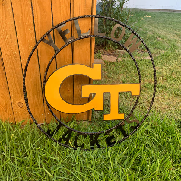 12", 18", 24", 32" GEORGIA TECH YELLOW JACKETS METAL SIGN VINTAGE CUSTOM TEAM ART