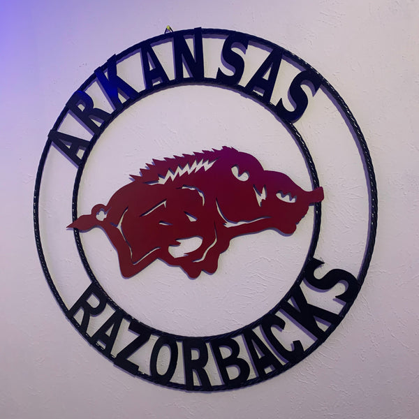 ARKANSAS RAZORBACKS CUSTOM METAL VINTAGE CRAFT TEAM SIGN OFFICIAL LICENSED PRODUCT