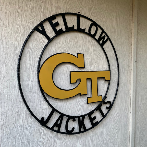 12", 18", 24", 32" GEORGIA TECH YELLOW JACKETS METAL SIGN VINTAGE CUSTOM TEAM ART