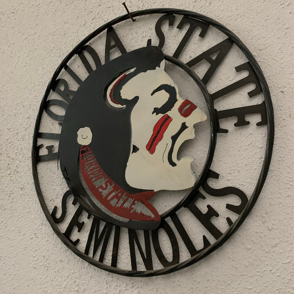 12", 18", 24", 32" FSU FLORIDA STATE SEMINOLES INDIAN LOGO METAL CUSTOM VINTAGE CRAFT TEAM SIGN