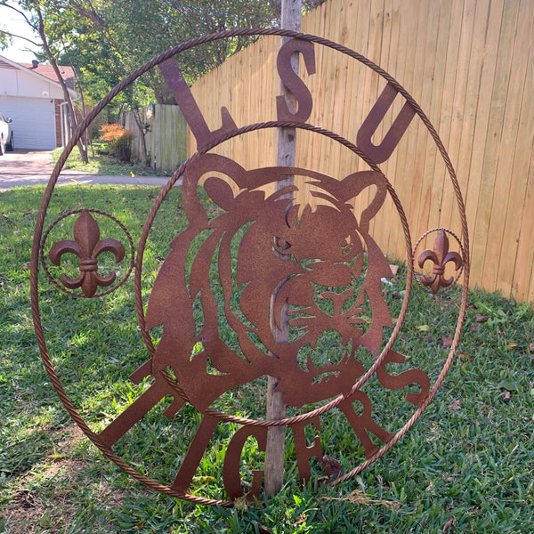 12:,18",24",32",36" LSU TIGERS METAL CUSTOM VINTAGE CRAFT ART SIGN