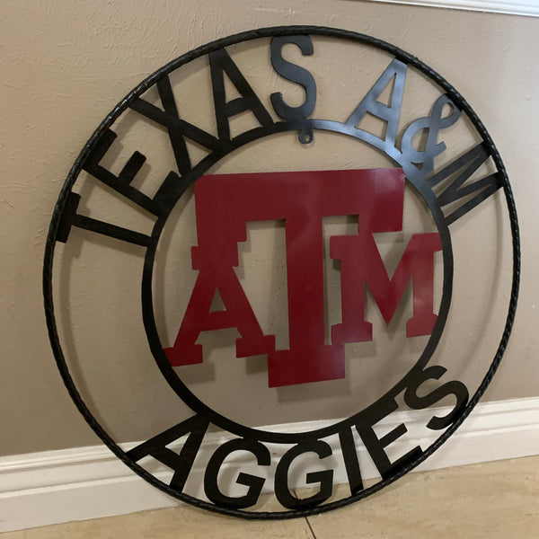 TEXAS A&M NO THUMBS GIGEM AGGIES METAL CUSTOM VINTAGE CRAFT WALL ART TEAM SIGN HANDMADE