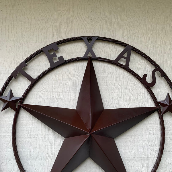 36" TEXAS 1836 BROWN BARN STAR METAL ART WESTERN HOME DECOR VINTAGE RUSTIC CRAFT ART