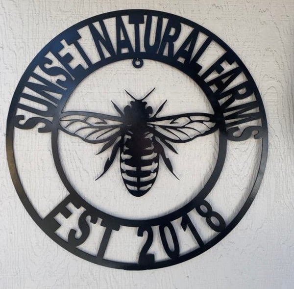 #EH10491 CUSTOM NAME BEE LASERCUT CUSTOM METAL VINTAGE CRAFT SIGN WESTERN HOME DECOR HANDMADE