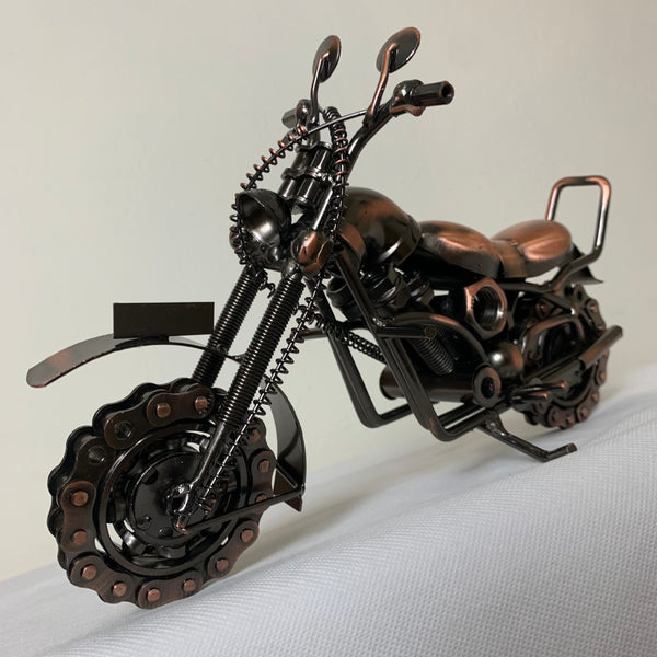 12" HARLEY CRUISER MOTORCYCLE METAL BAR HOME DECOR SCULPTURE MODEL CRAFT HANDMADE #EH12216