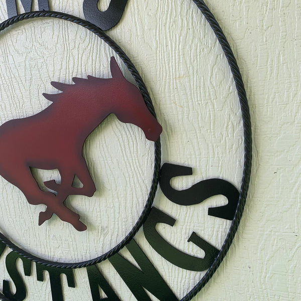 12",18",24",32",36" SMU MUSTANGS METAL CUSTOM VINTAGE CRAFT WALL ART TEAM SIGN HANDMADE