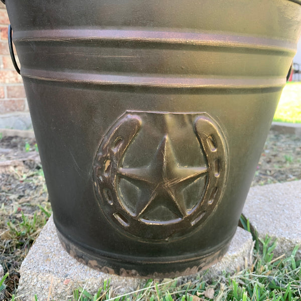 #RA3362 ROUND 12.5" HORSESHOE STAR TUB WESTERN HOME DECOR METAL ART--BRAND NEW