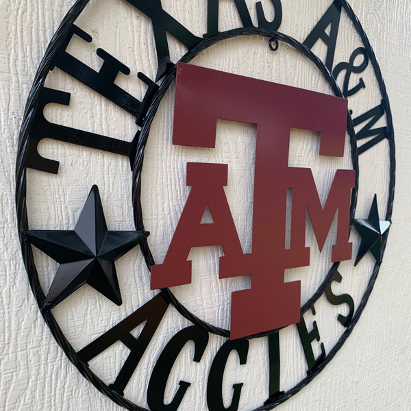 12", 18", 24", 32" TEXAS A&M AGGIES STARS METAL CUSTOM VINTAGE CRAFT WALL ART TEAM SIGN HANDMADE