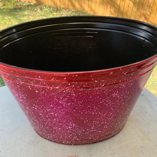 18" TEXAS TECH RED METAL OVAL TUB WESTERN HOME DECOR METAL ART NEW #EH10396