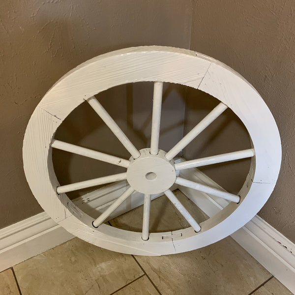 16",24",30" WAGON WHEEL BARN WHITE WOOD WESTERN HOME DECOR RUSTIC NEW