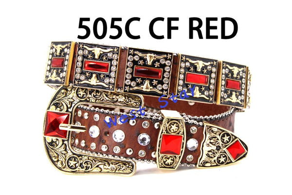 WS _ 505C CF RED BELT GENUINE LEATHER WESTERN BELTS FASHION NEW STYLE