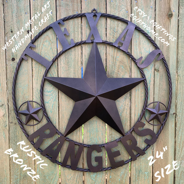 TEXAS RANGERS BRONZE LONE STAR METAL CUSTOM TEAM CRAFT WESTERN HOME DECOR CRAFT