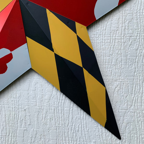 #EH10423 MARYLAND FLAG BARN METAL STAR WESTERN HOME DECOR HANDMADE 22",24",30",36"