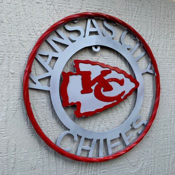 12",18",24",32",36" KANSAS CITY CHIEFS CUSTOM METAL VINTAGE CRAFT SIGN TEAM WESTERN HOME DECOR HANDMADE