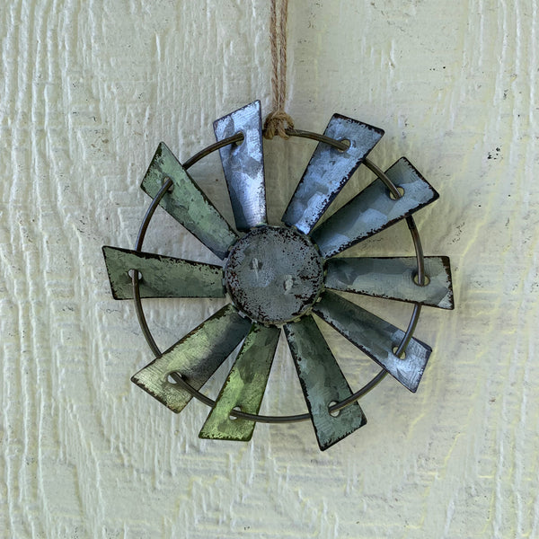 4" WINDMILL ORNAMENT FARMHOUSE METAL ART WESTERN HOME DECOR #EH12169 --FREE SHIPPING