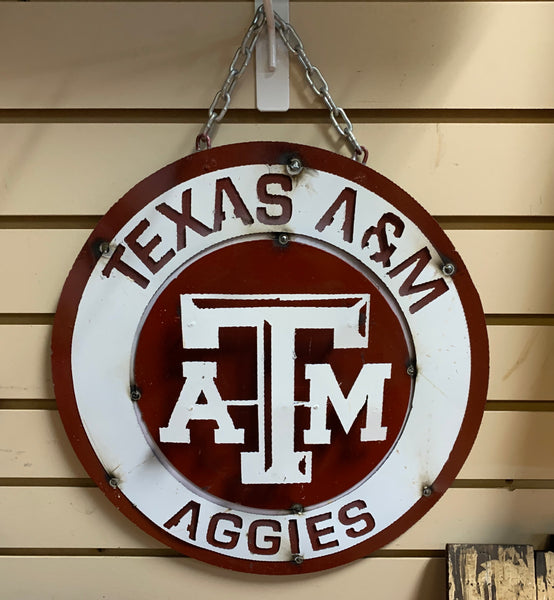 15" SPORTS CUSTOM DISC METAL VINTAGE CRAFT SIGN TEAM ART WESTERN HOME DECOR HANDMADE