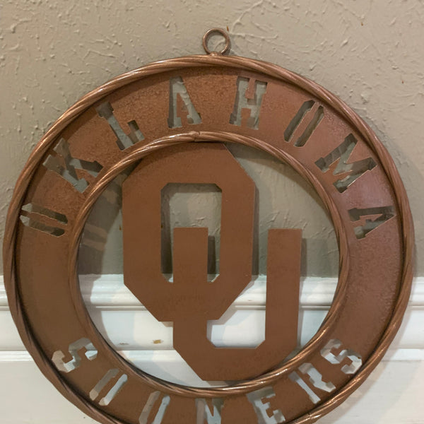 12",18",24",32" OU SOONERS HAMMERED COPPER CUSTOM METAL VINTAGE CRAFT TEAM SIGN HANDMADE CRAFT