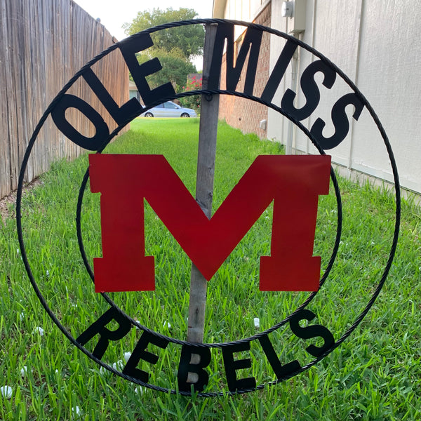 12", 18", 24", 32" OLE MISS REBELS MISSISSIPPI CUSTOM METAL TEAM VINTAGE SIGN