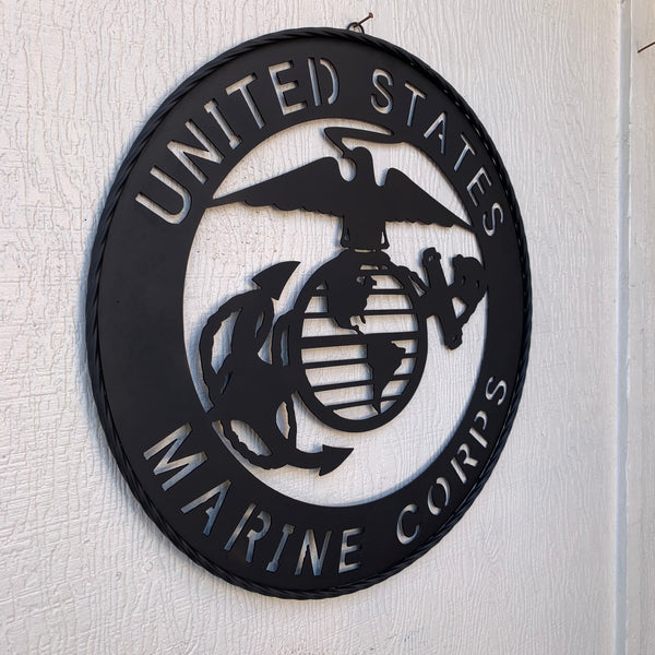 #EH10866 US MARINE CORPS 18",24",32" MILITARY LASERCUT CUSTOM BLACK METAL VINTAGE CRAFT SIGN WESTERN HOME DECOR HANDMADE