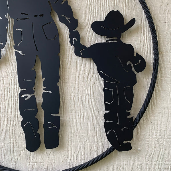 24" FATHER & 2 SON LASER CUT METAL WALL ART CUSTOM VINTAGE CRAFT RUSTIC BLACK HAND MADE