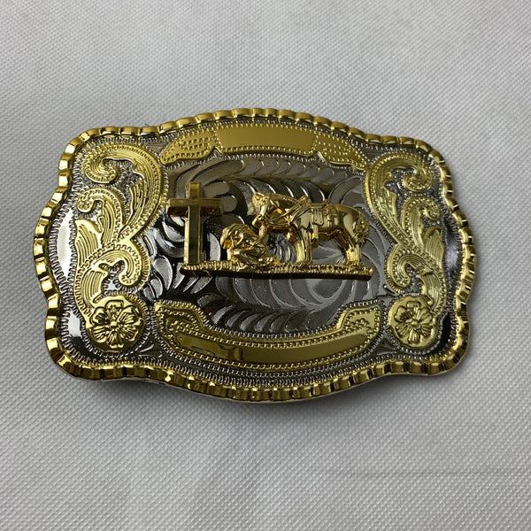 ITEM# WS  5" X 4" COWBOYS CHURCH BELT BUCKLE WESTERN FASHION ART Item#3291-15-S RED_WS BRAND NEW