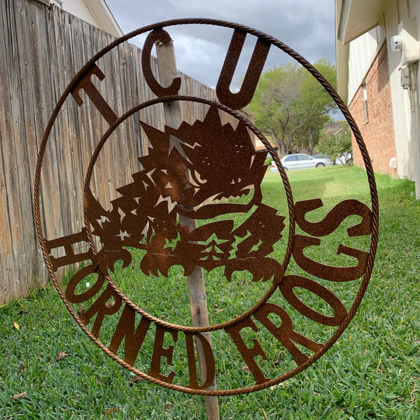 12", 18", 24", 32" TCU HORNED FROGS CUSTOM VINTAGE CRAFT METAL TEAM SIGN HANDMADE